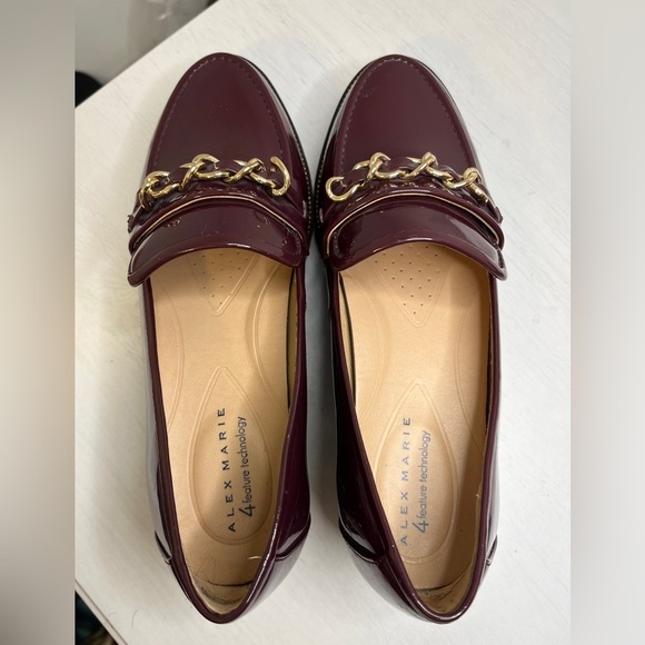 Alex Marie Patent Burgundy Eva Platform Loafers Size 8.5 Academia Preppy - Picture 6 of 12